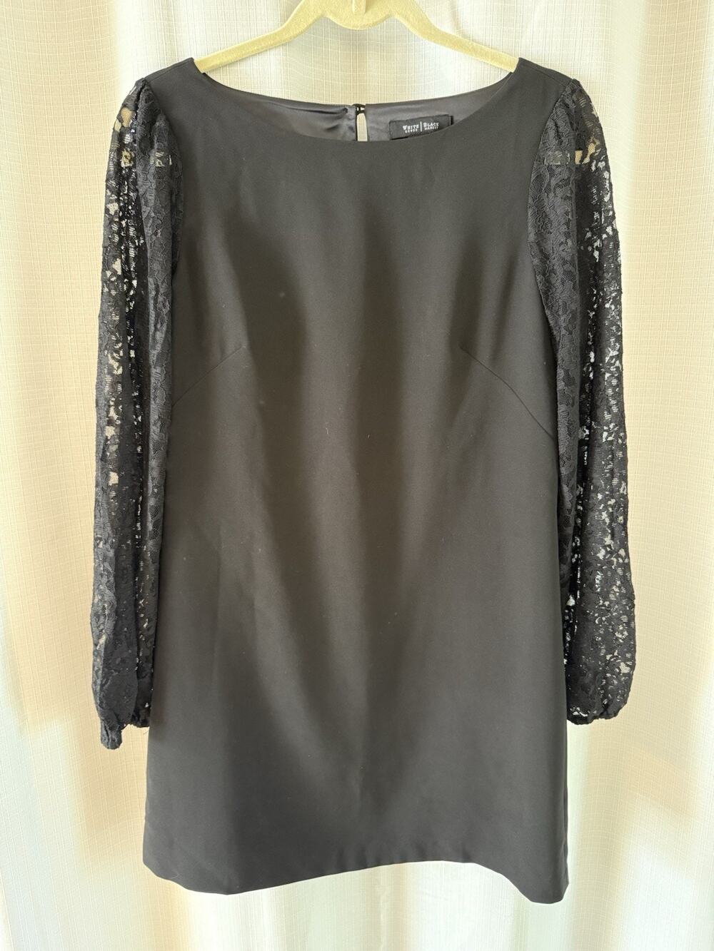 White House Black Market Dress-Size 6-Black, Full Lace Sleeves